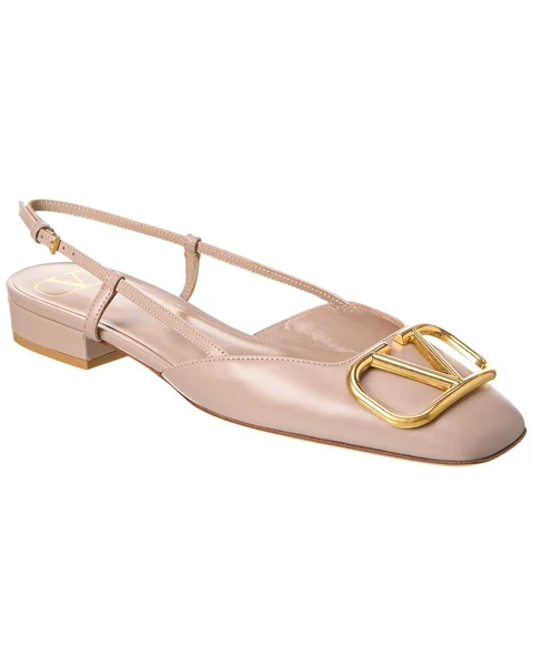 Valentino Garavani VLogo Slingback Pumps in Calf Leather