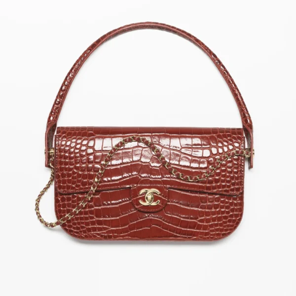 Chanel Clutch, Crocodile embossed calfskin