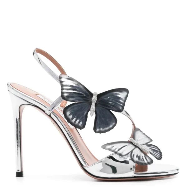 Aquazzura Metallic Butterfly Detailed