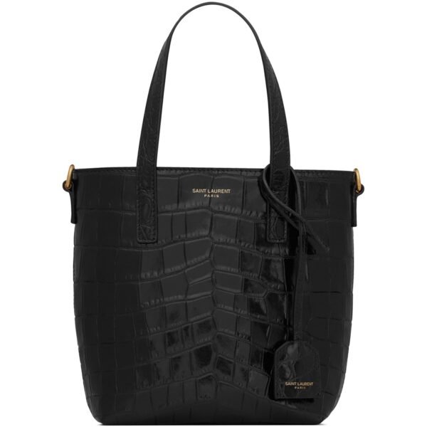 Ysl Mini Toy Croc-Embossed Tote Bag