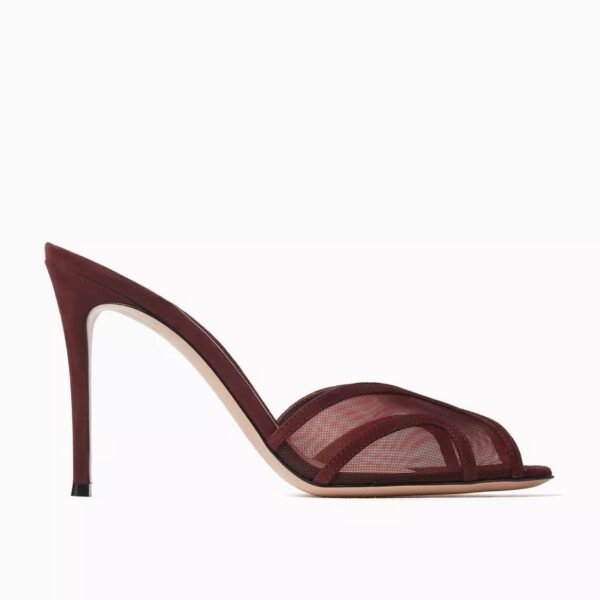 Gianvito Rossi Suede Organza 95 Mules
