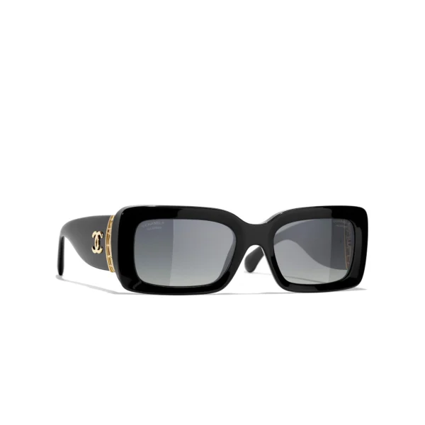 Chanel Polarised Rectangular Sunglasses CH5534, Black