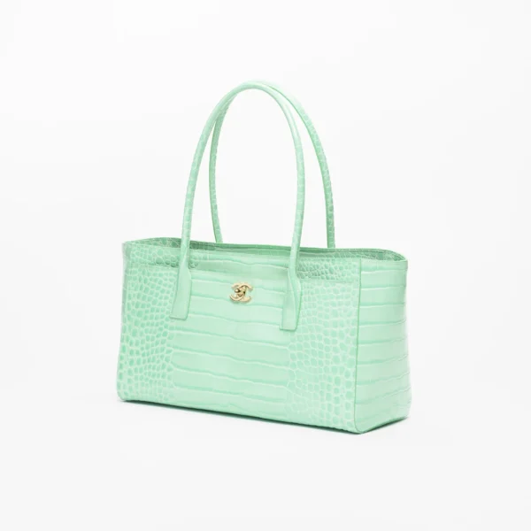 Chanel Small Shopping Bag Crocodile Embossed Calfskin