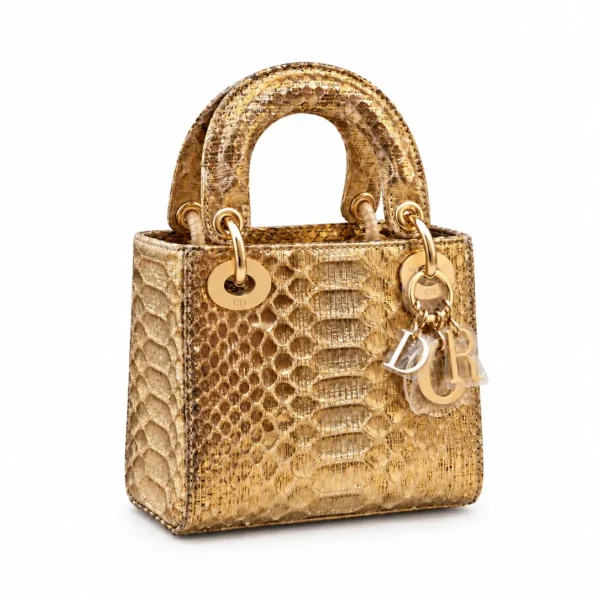 Dior Mini Lady Dior gold python